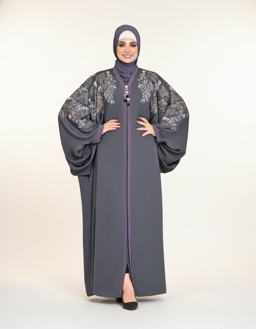 Butterfly Embroidery Abaya