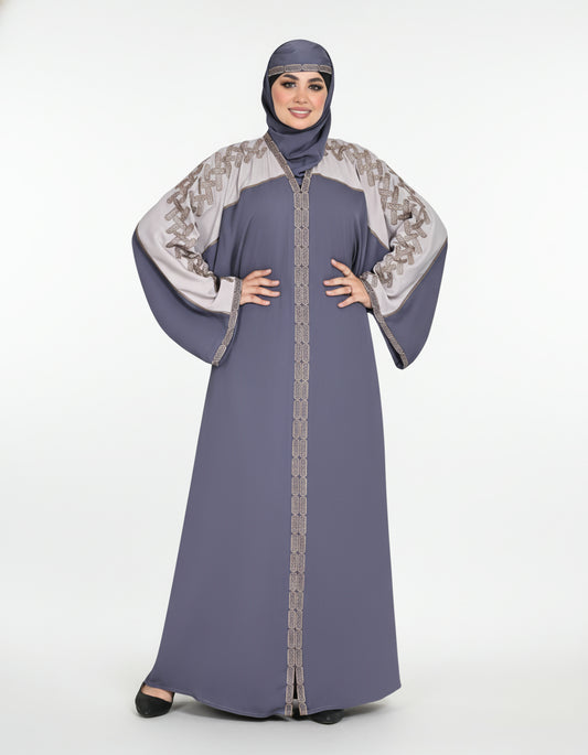 Full Zipper Butterfly Abaya