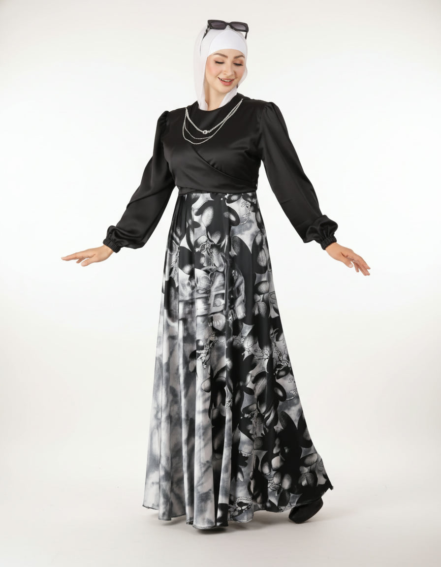 Midnight Marble Elegance Dress