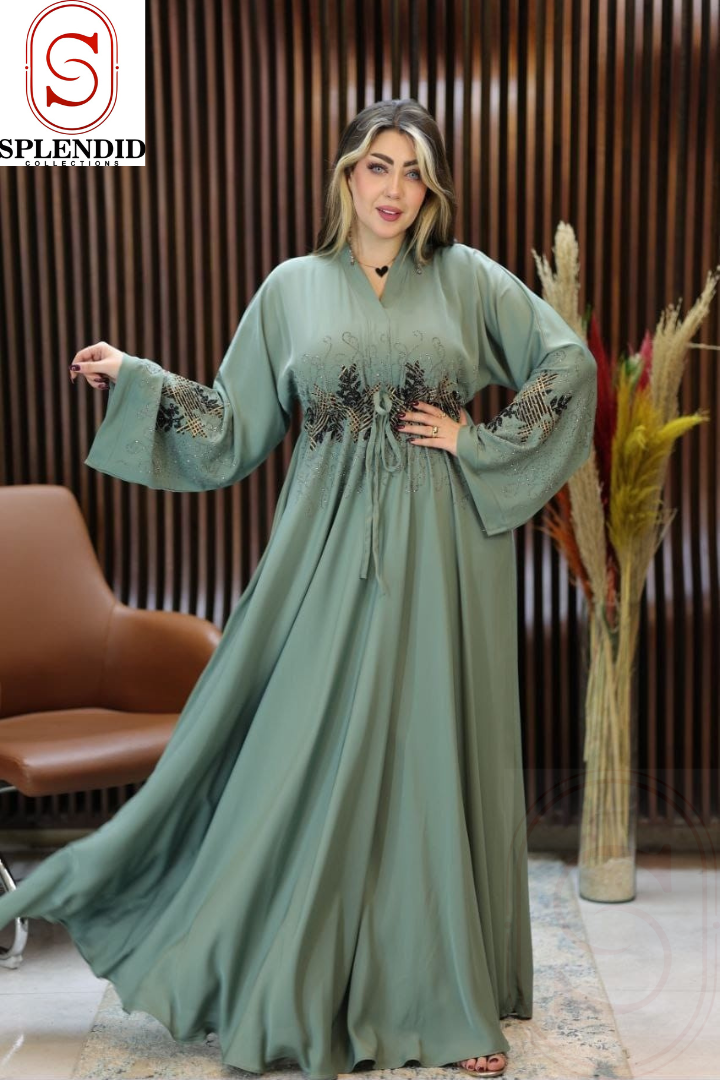 Elegant Embellished  Abaya Dress