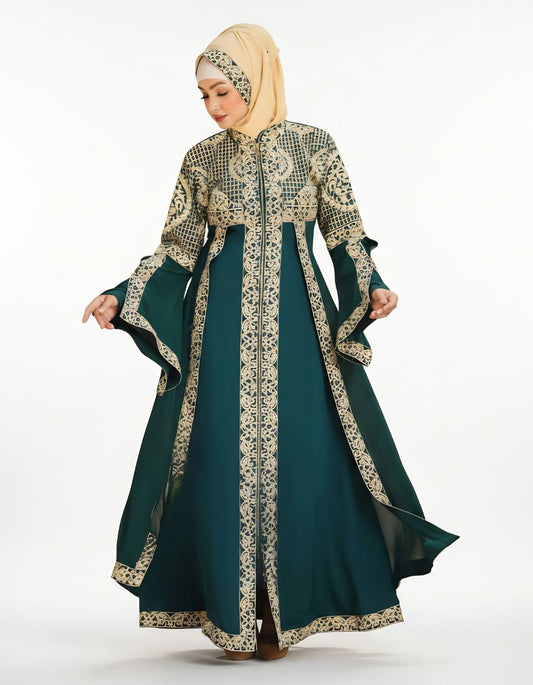 Layla Embroidered Kaftan with Bell Sleeves