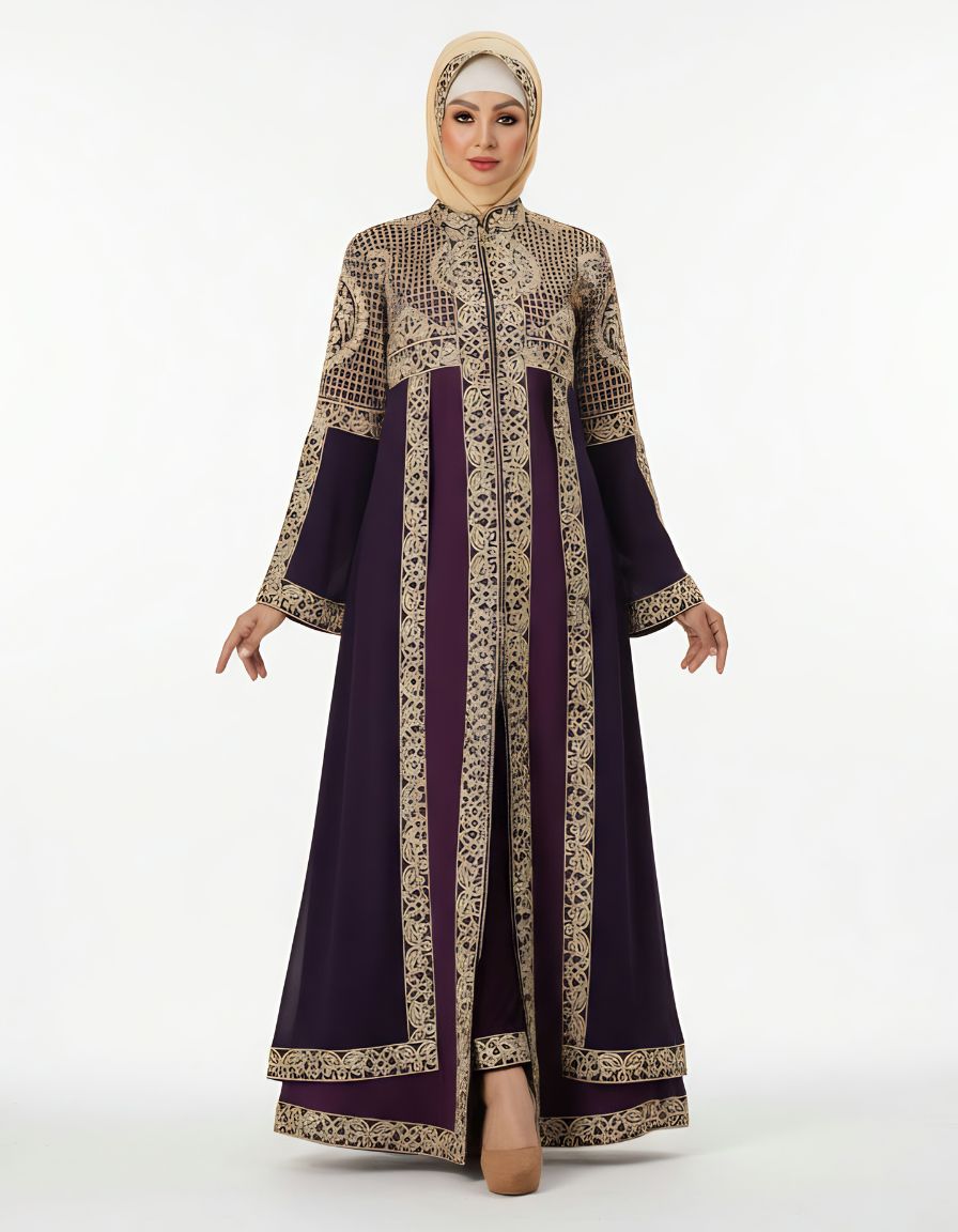 Layla Embroidered Kaftan with Bell Sleeves