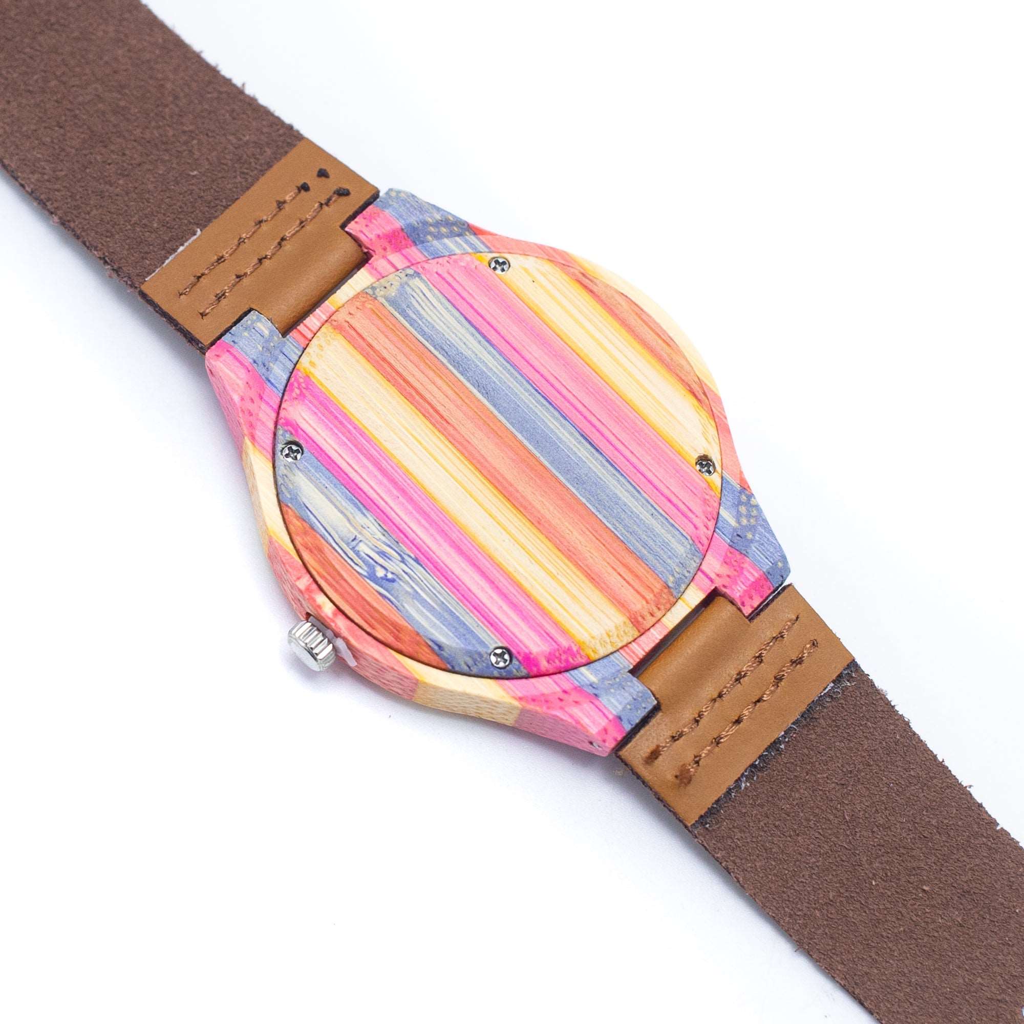 Bamboo Watch Eco unisex Colorful Watch Eco Natural Leather Strap WA-324(BOX-1)
