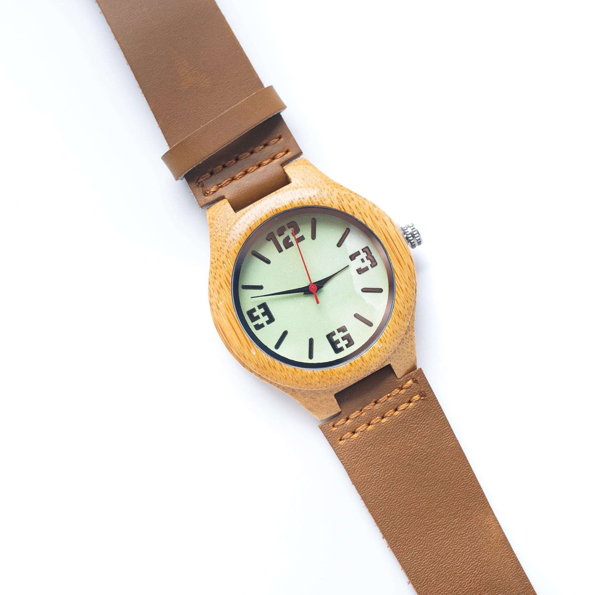 Bamboo Watch Eco women Colorful Watch Eco Natural Leather Strap WA-327(BOX-1)