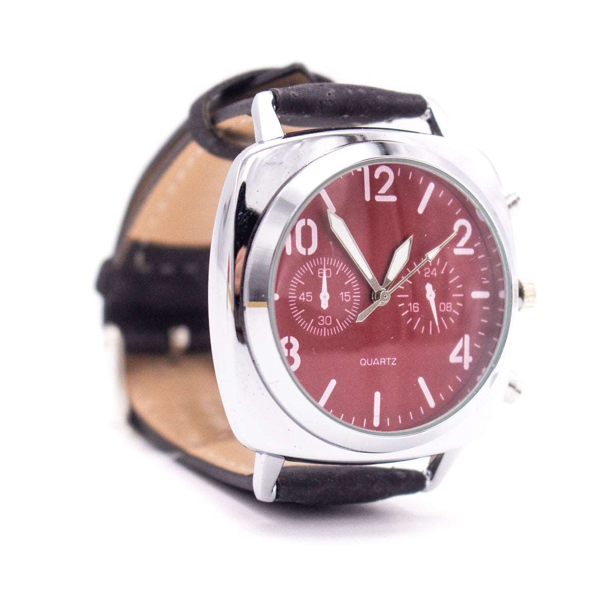 Matt black and crackled natural cork watch WA-172-BOX-F