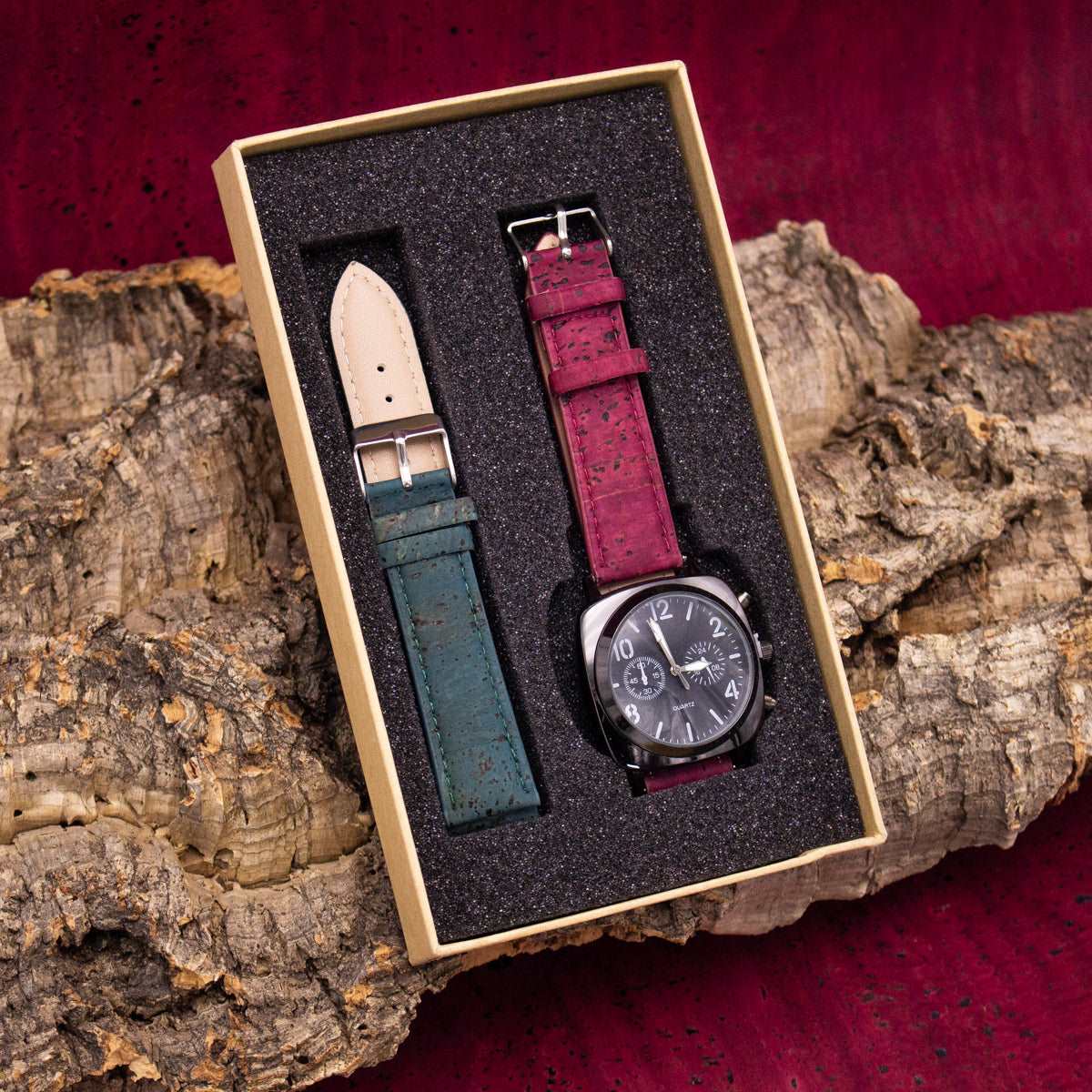 20mm multiple colour cork strap with  watch for men  and women watch WA-171-BOX-A