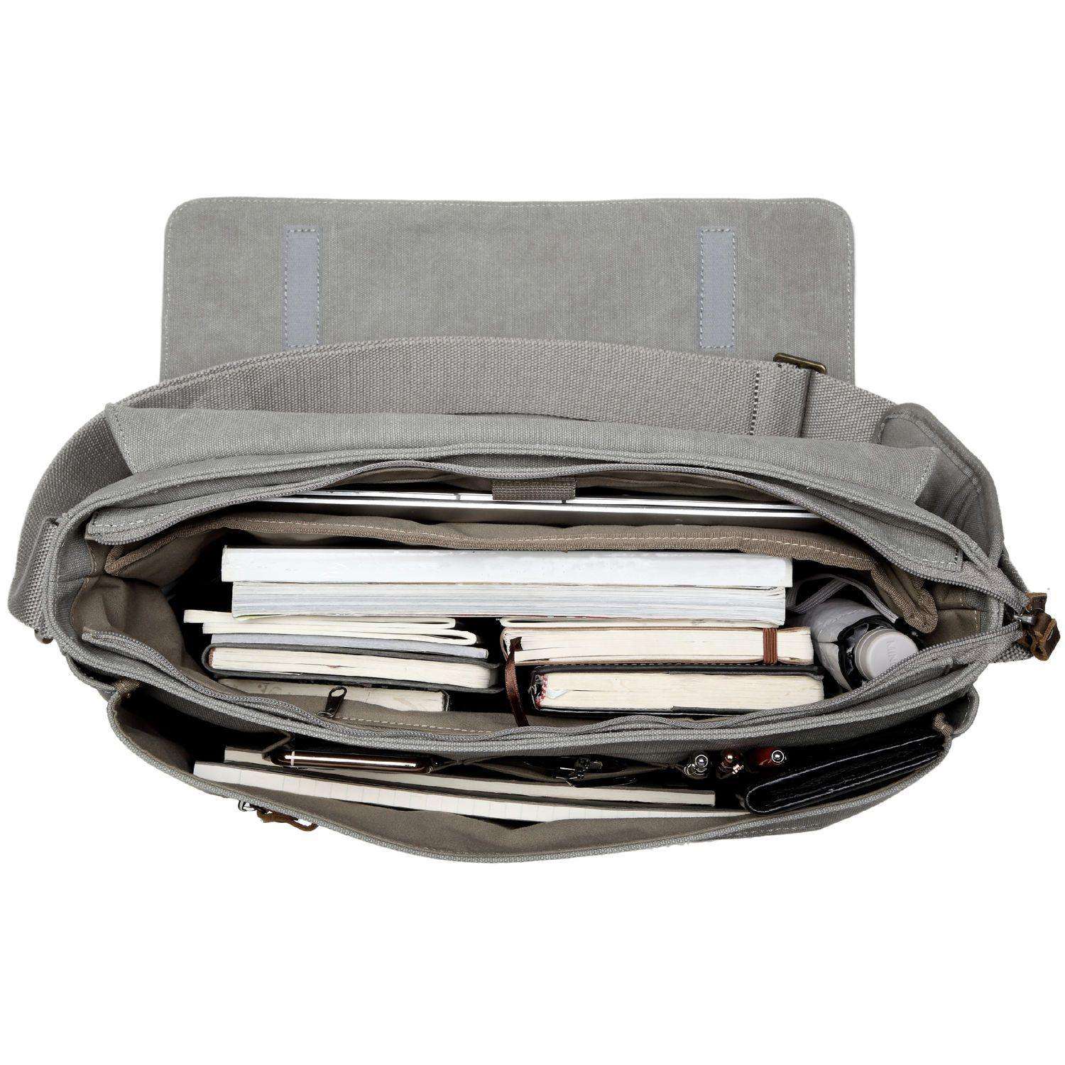 TRP0371 Troop London Classic Canvas Laptop Large Messenger Bag - 18'' Diagonally