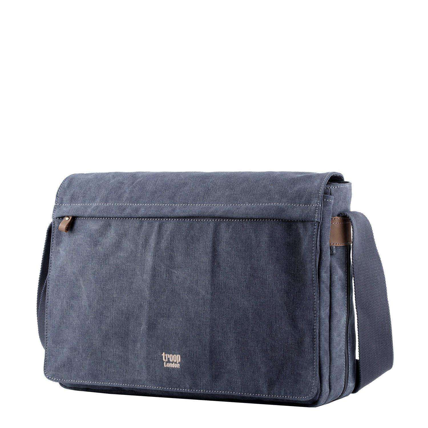 TRP0371 Troop London Classic Canvas Laptop Large Messenger Bag - 18'' Diagonally