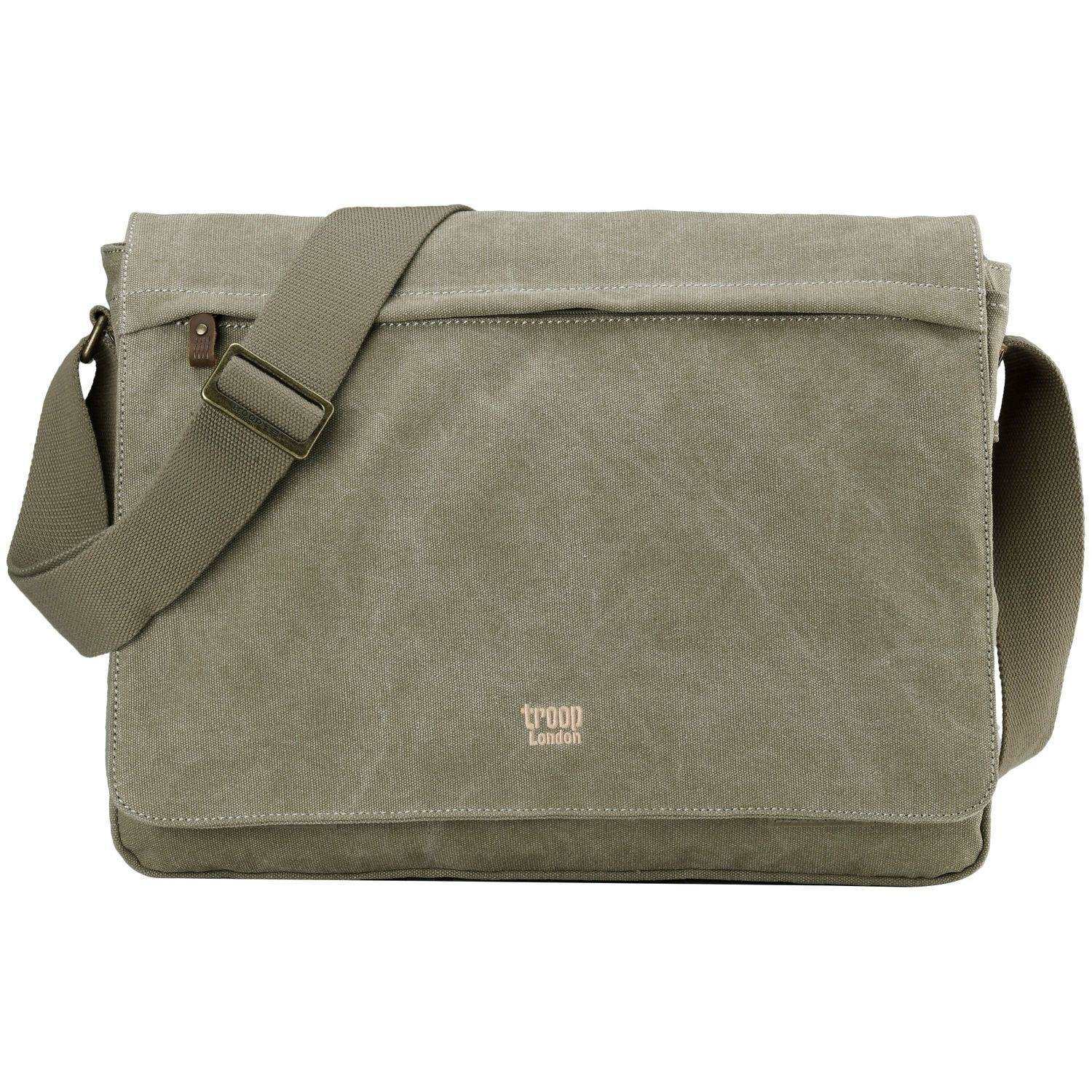 TRP0371 Troop London Classic Canvas Laptop Large Messenger Bag - 18'' Diagonally