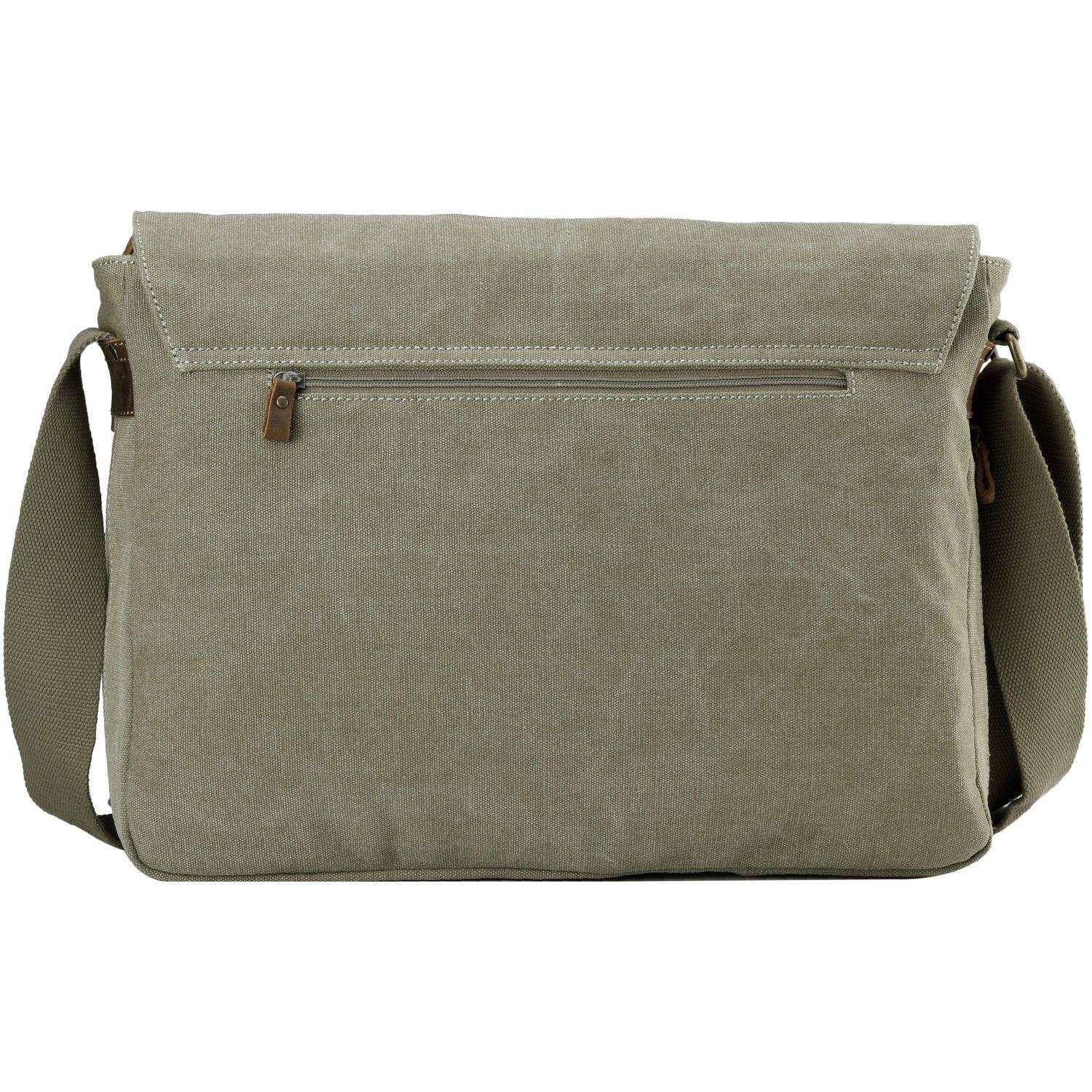 TRP0371 Troop London Classic Canvas Laptop Large Messenger Bag - 18'' Diagonally