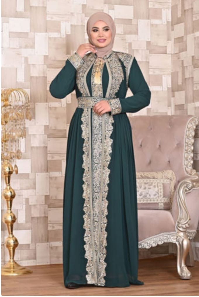 Embroidered Chiffon Kaftan