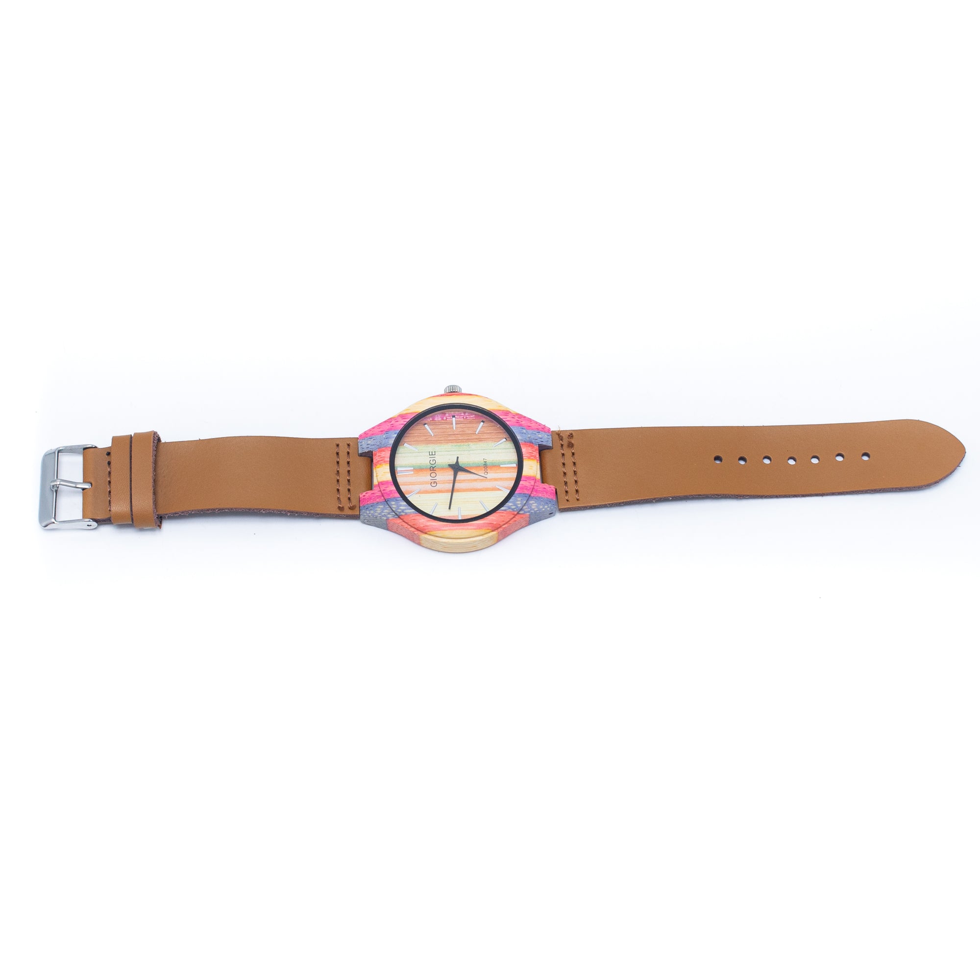 Bamboo Watch Eco unisex Colorful Watch Eco Natural Leather Strap WA-324(BOX-1)