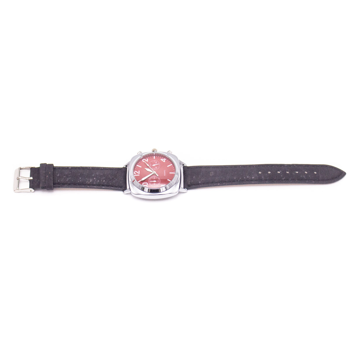 Matt black and crackled natural cork watch WA-172-BOX-F