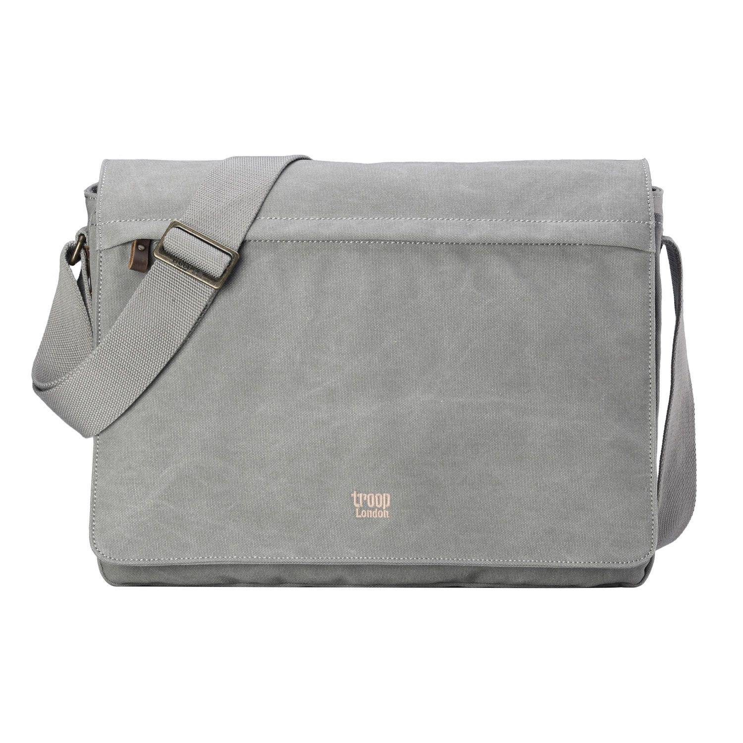 TRP0371 Troop London Classic Canvas Laptop Large Messenger Bag - 18'' Diagonally