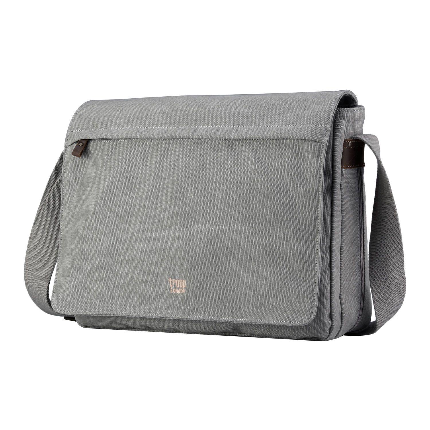 TRP0371 Troop London Classic Canvas Laptop Large Messenger Bag - 18'' Diagonally