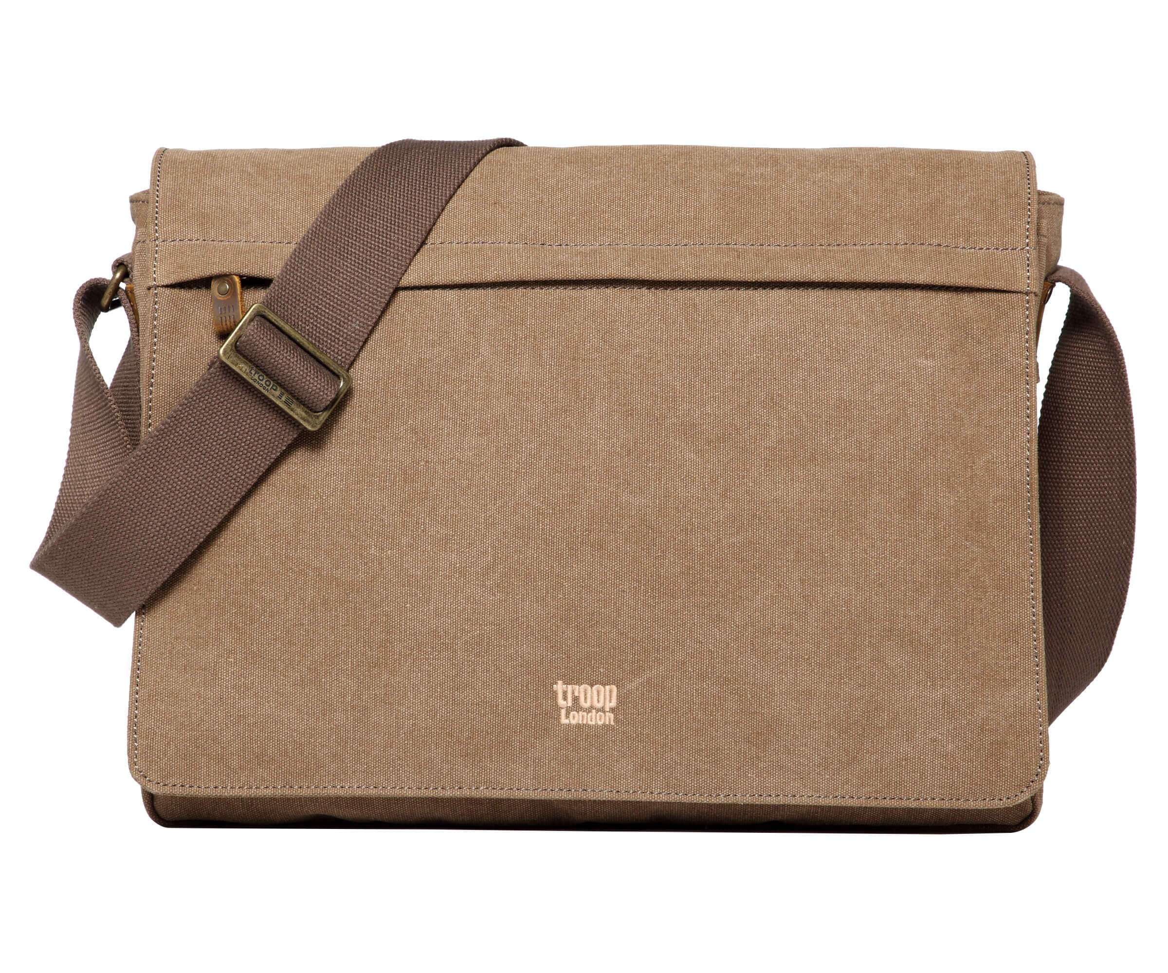 TRP0371 Troop London Classic Canvas Laptop Large Messenger Bag - 18'' Diagonally