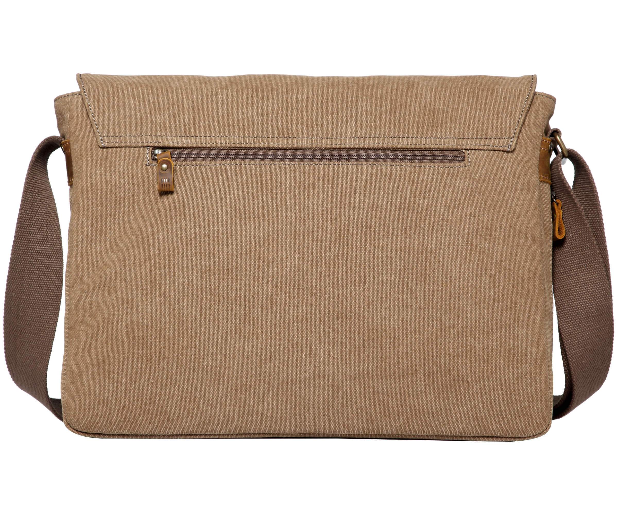 TRP0371 Troop London Classic Canvas Laptop Large Messenger Bag - 18'' Diagonally