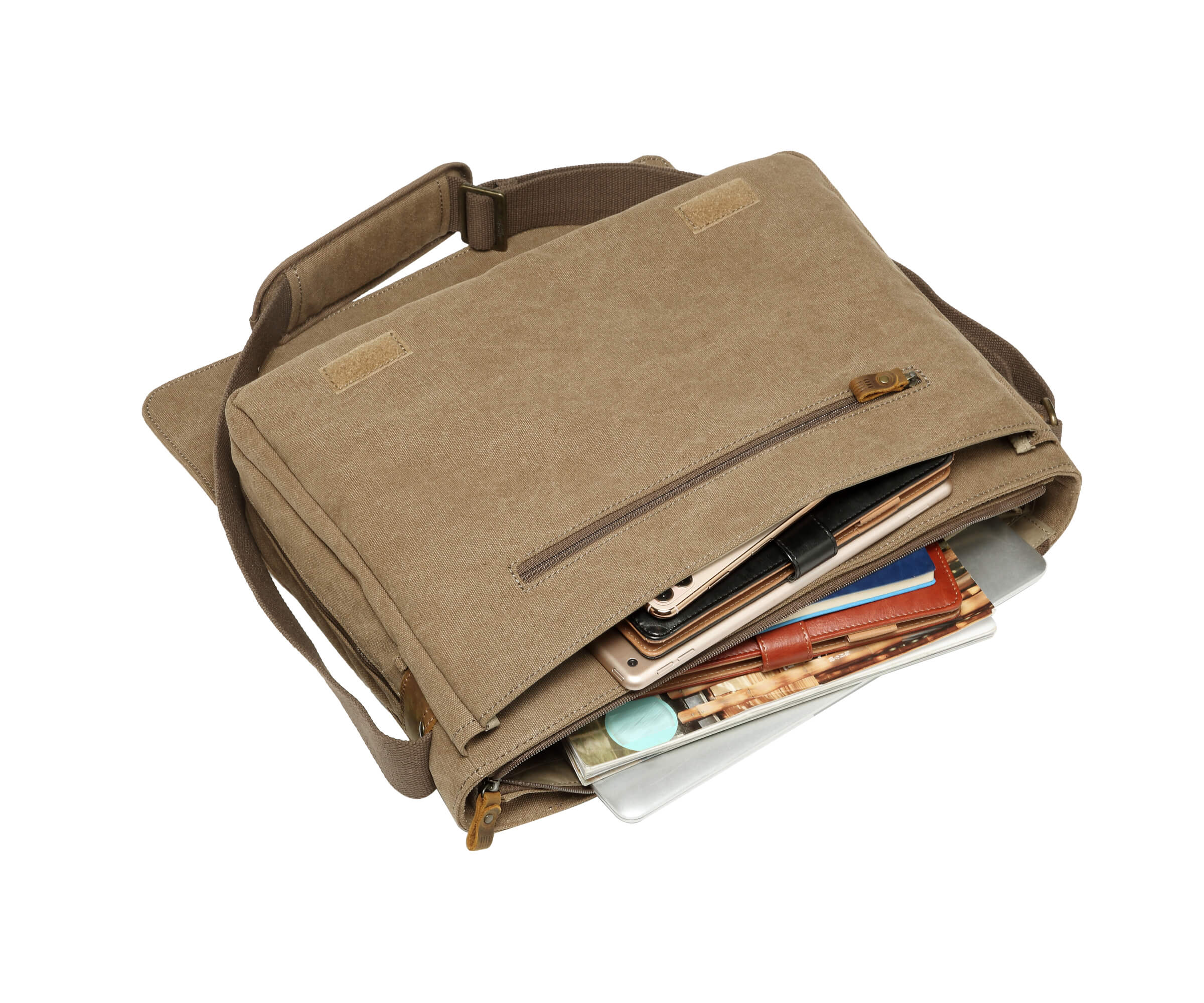 TRP0371 Troop London Classic Canvas Laptop Large Messenger Bag - 18'' Diagonally