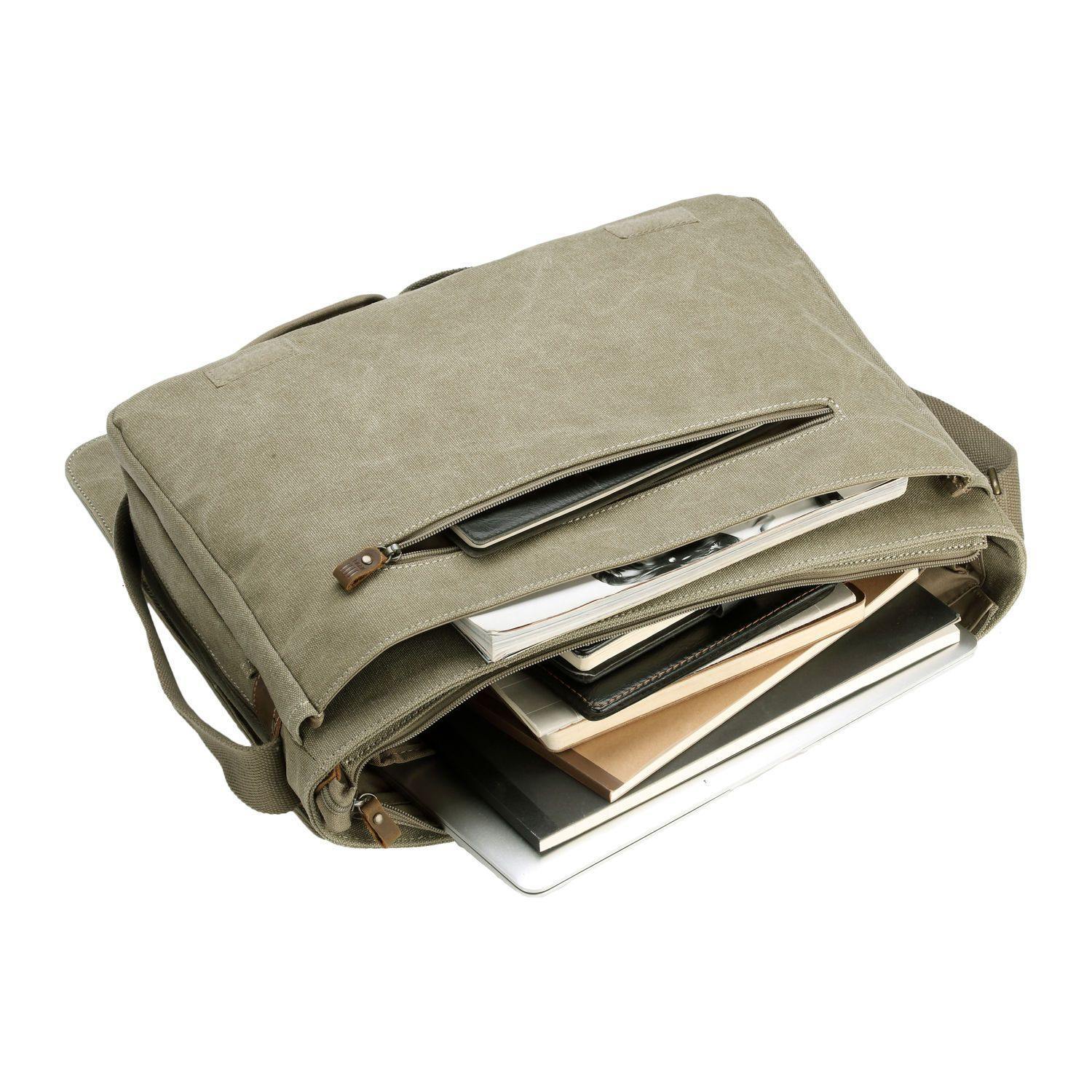 TRP0371 Troop London Classic Canvas Laptop Large Messenger Bag - 18'' Diagonally