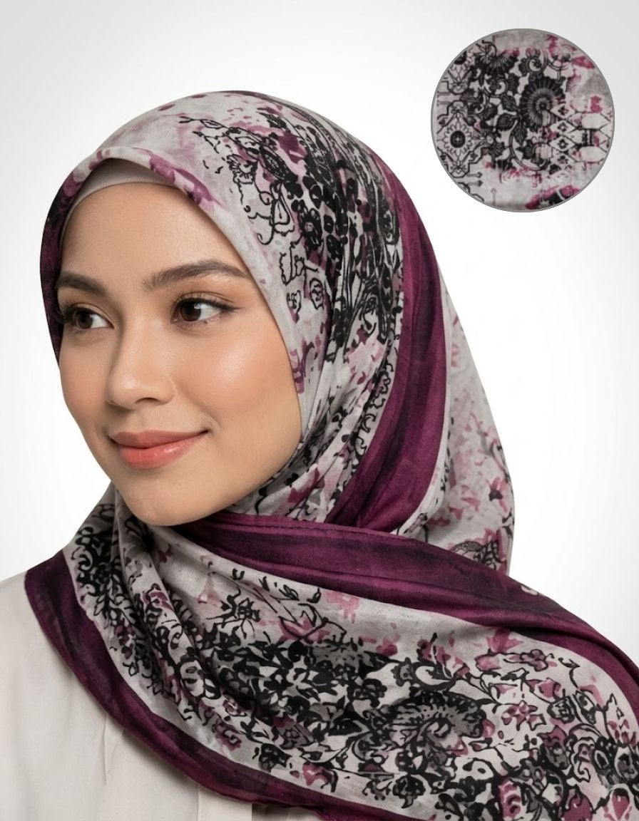 Printed Chiffon Square Hijab