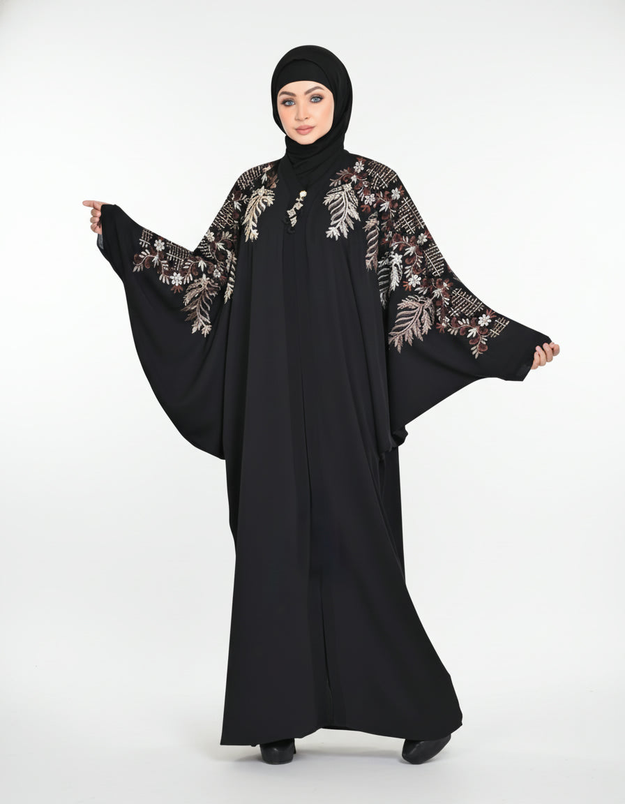 Butterfly Embroidery Abaya