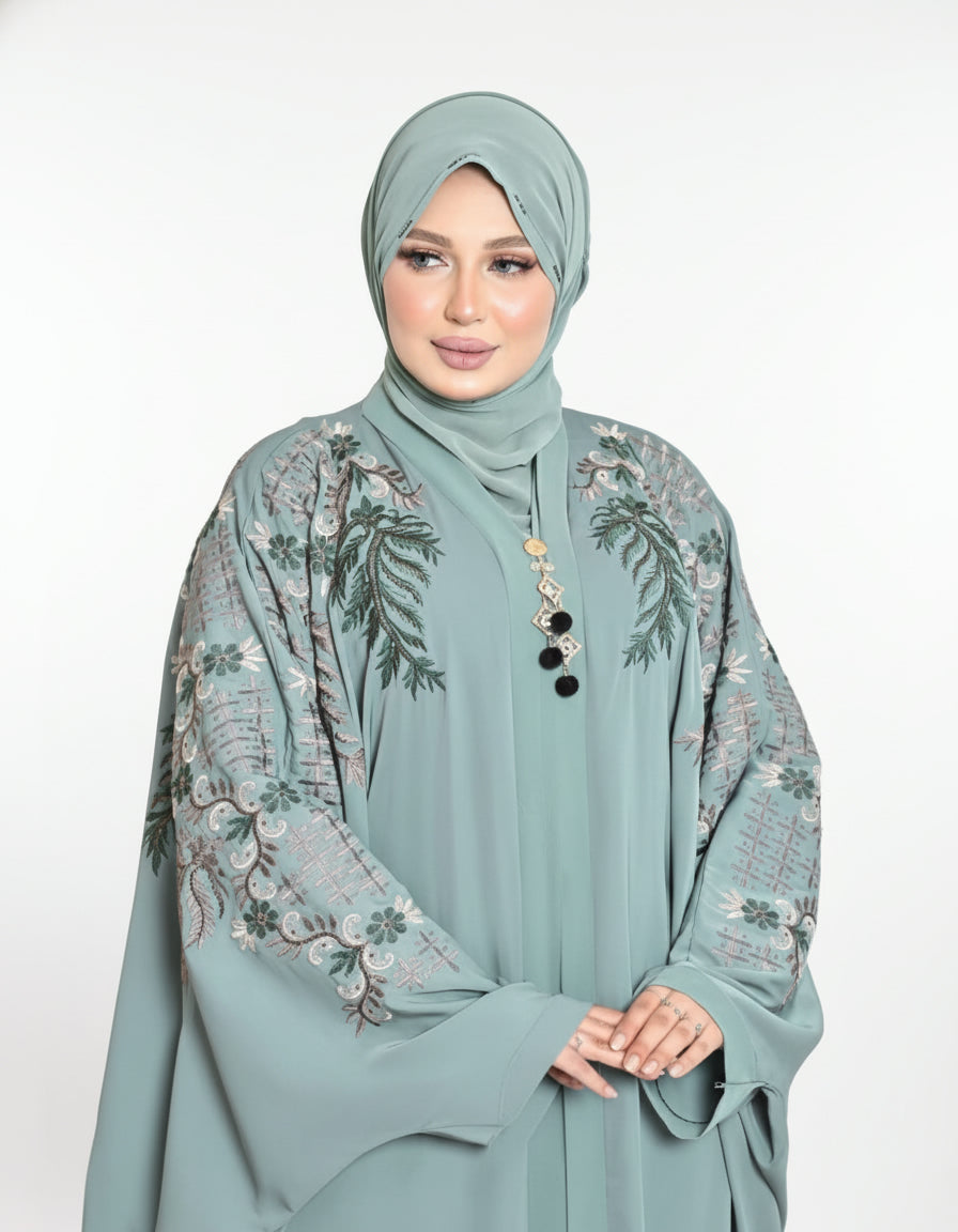 Butterfly Embroidery Abaya