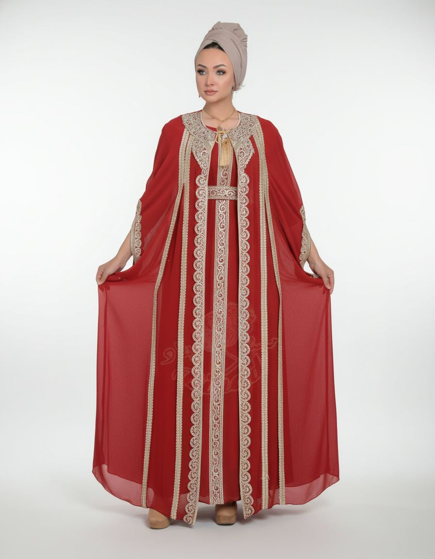 Chiffon Embroidered Kaftan