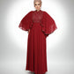 Elegant Embellished Bodice  with Flutter Cape Sleeves