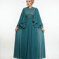 Elegant Embellished Bodice  with Flutter Cape Sleeves
