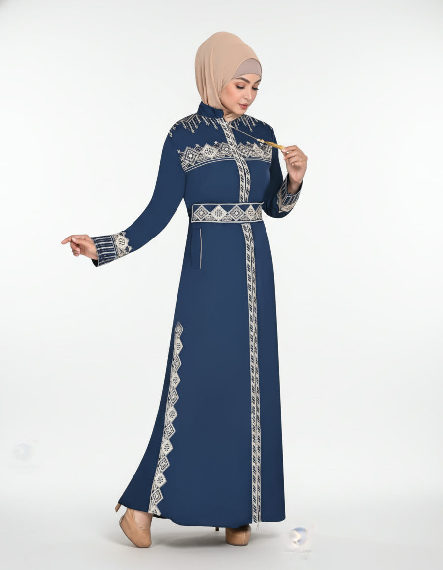 Embroidered Luxurious Silk Abaya
