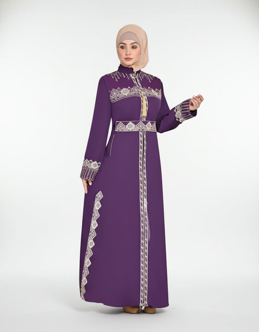 Embroidered Luxurious Silk Abaya