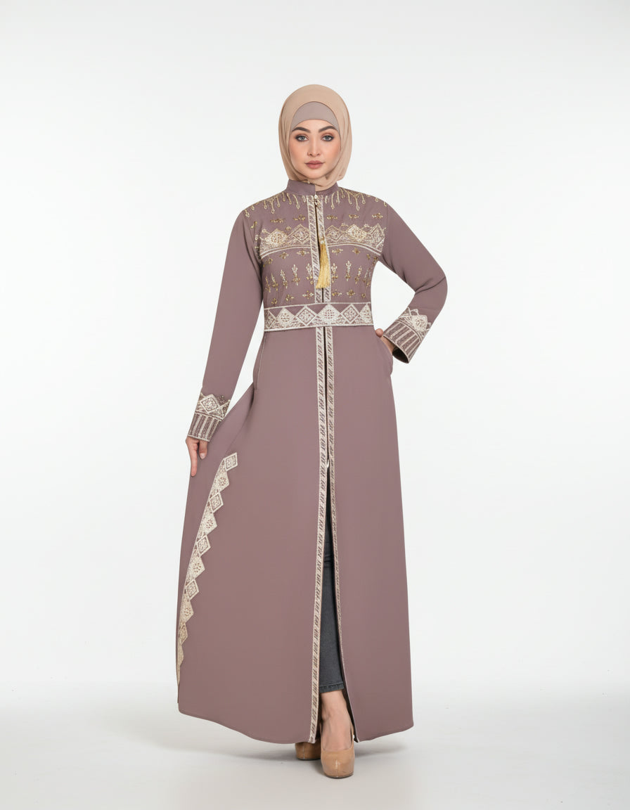 Embroidered Luxurious Silk Abaya