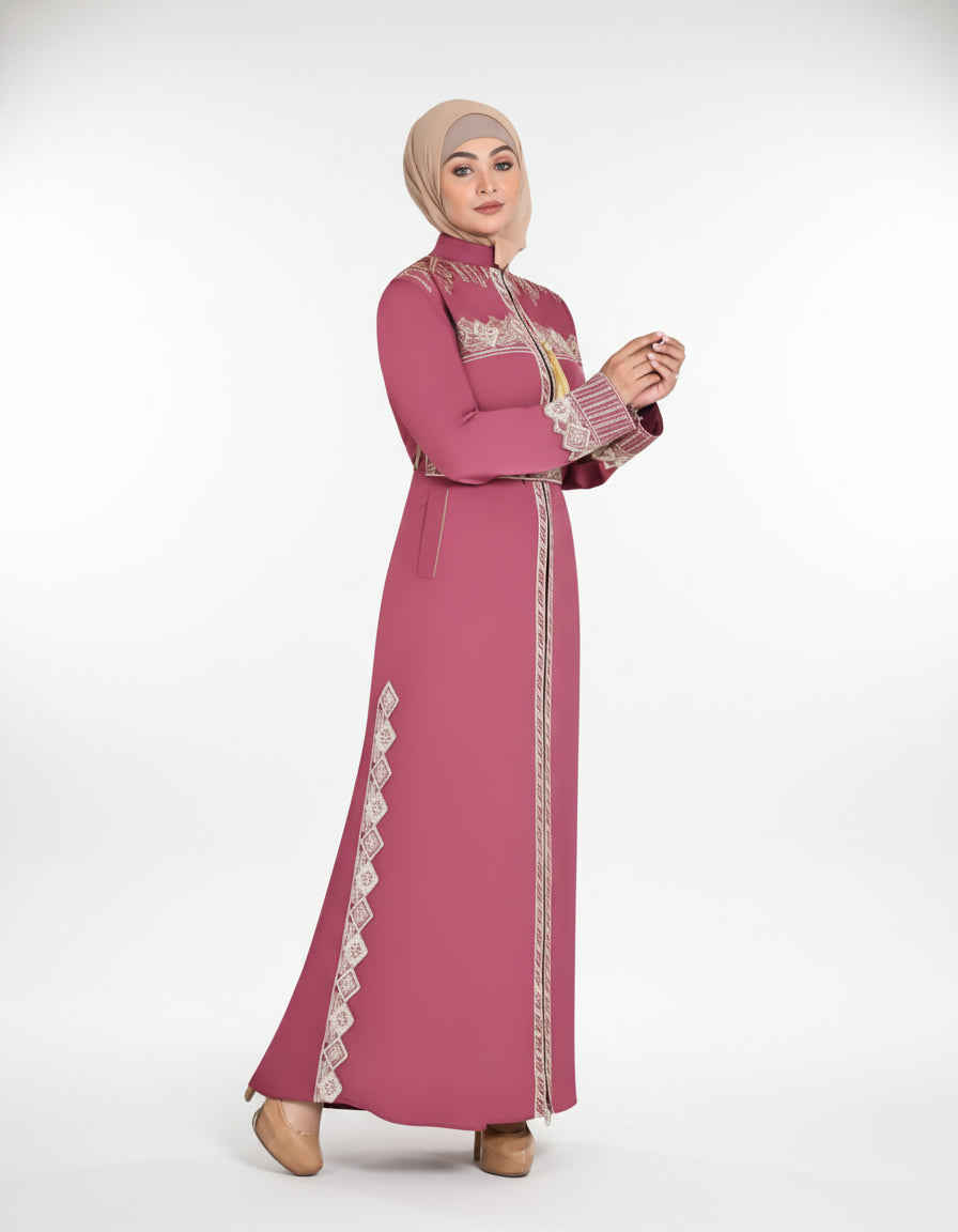 Embroidered Luxurious Silk Abaya