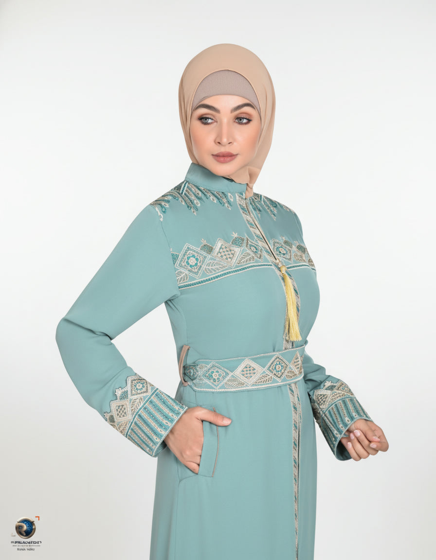 Embroidered Luxurious Silk Abaya