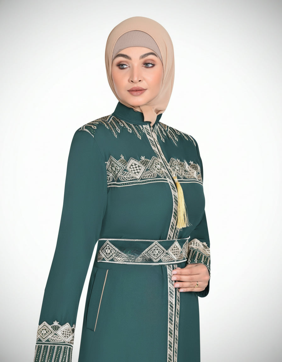 Embroidered Luxurious Silk Abaya