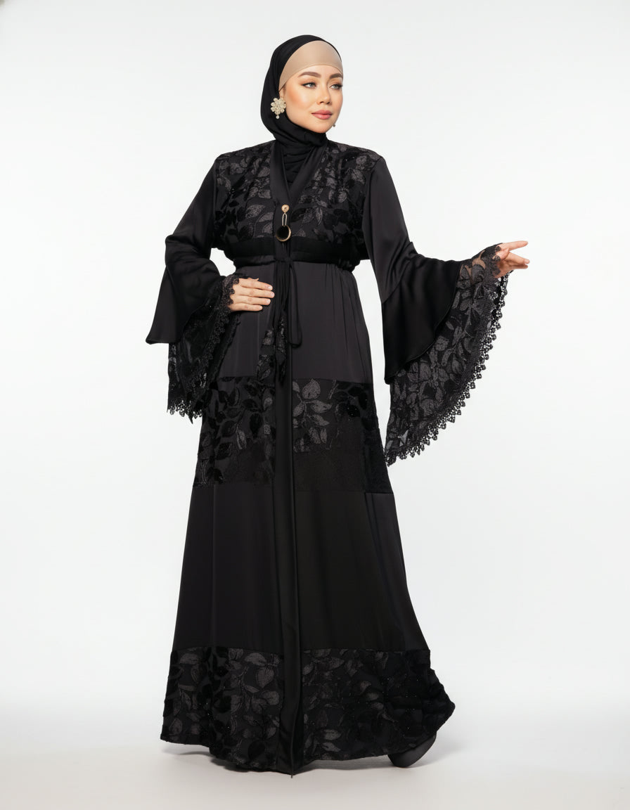 The 'Midnight Bloom' Abaya