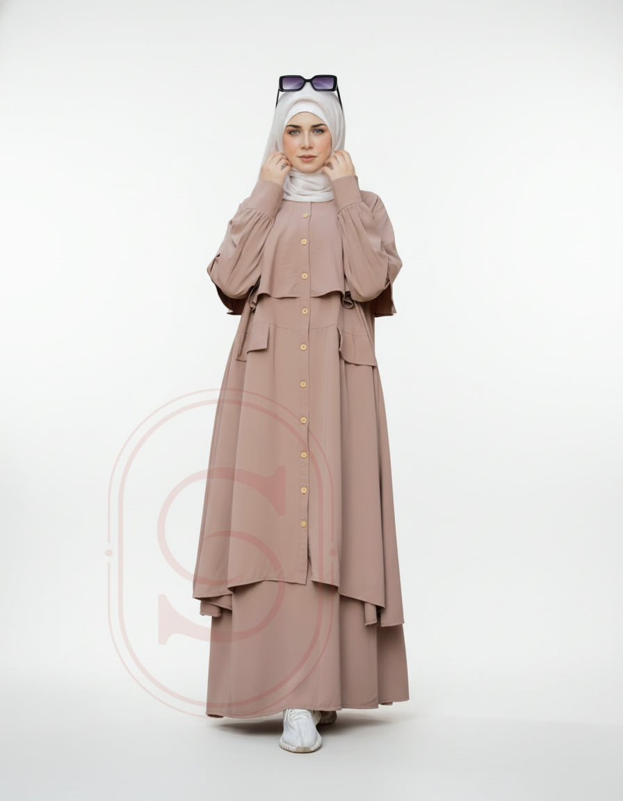 Two-piece layered Jilbab