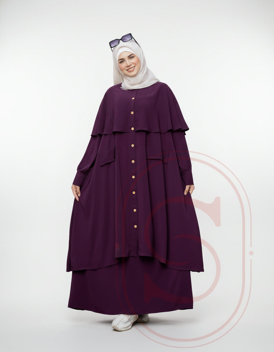 Two-piece layered Jilbab