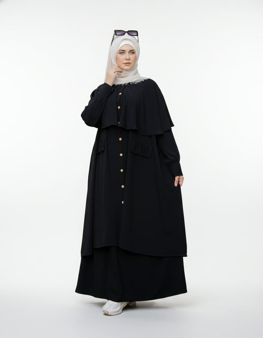 Two-piece layered Jilbab