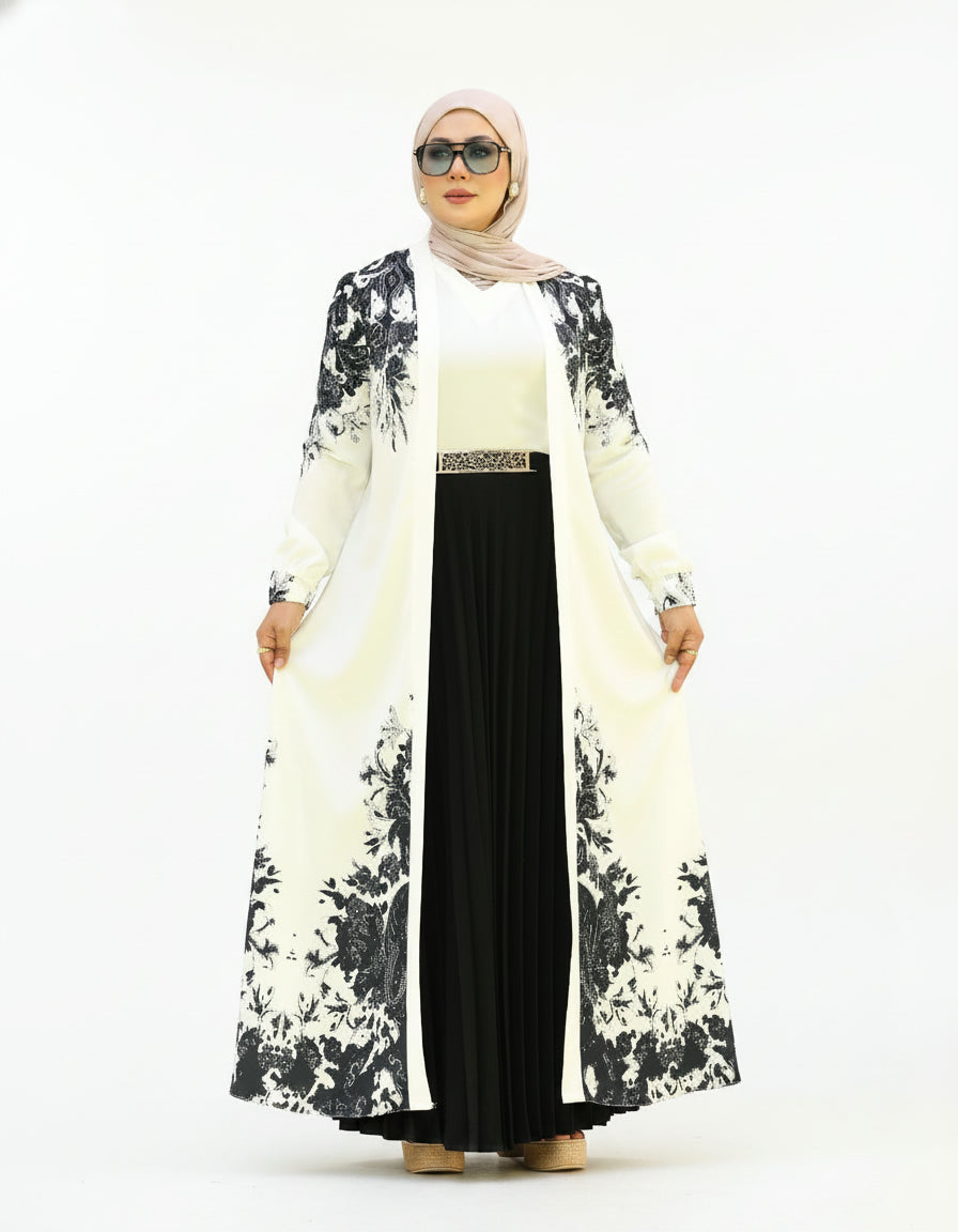 Elegant Floral Two Piece Dress