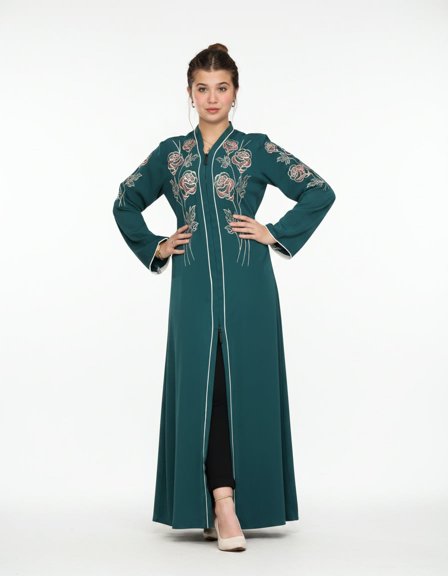 Embroidered Full-Length Abaya for Girl