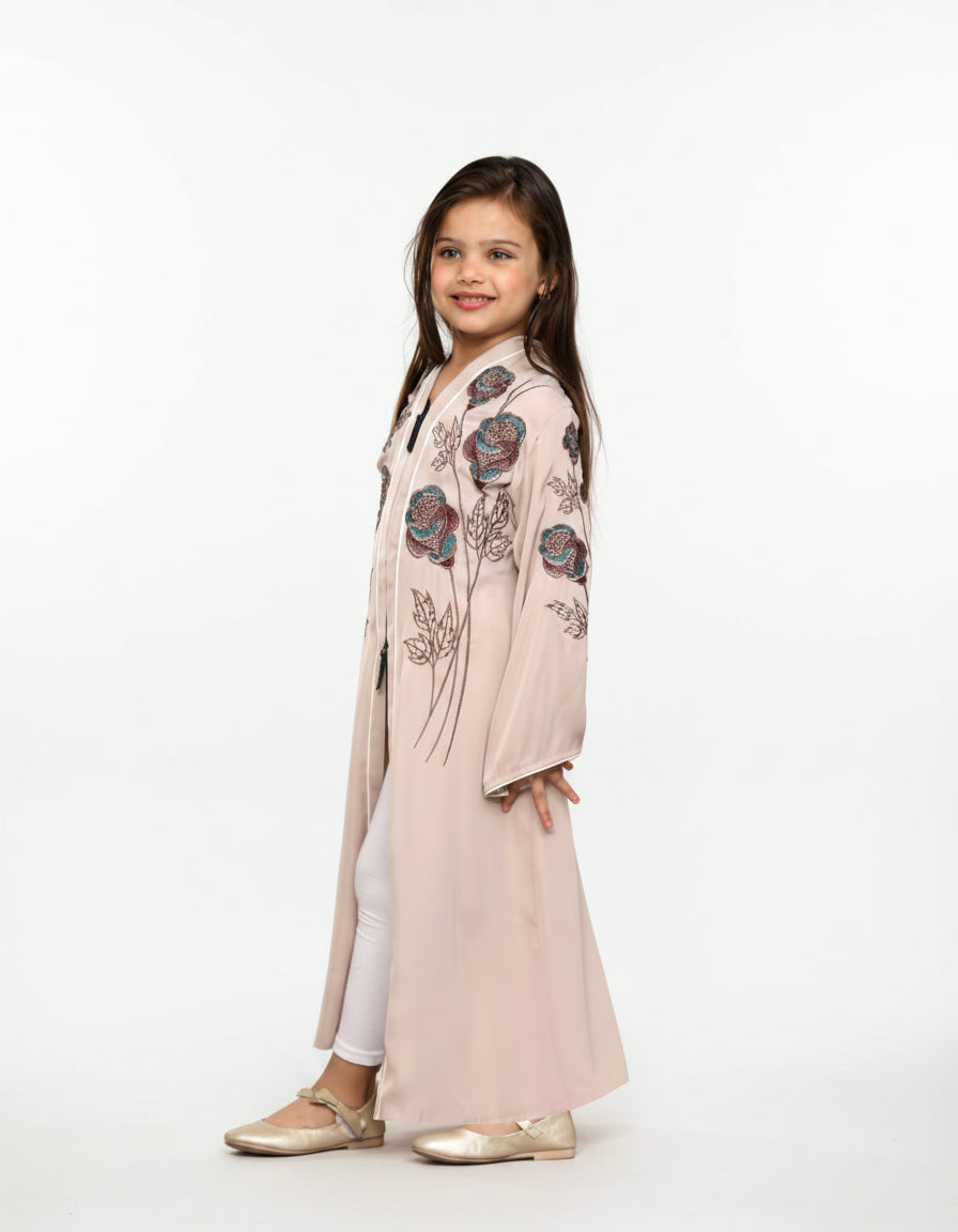 Embroidered Full-Length Abaya for Girl