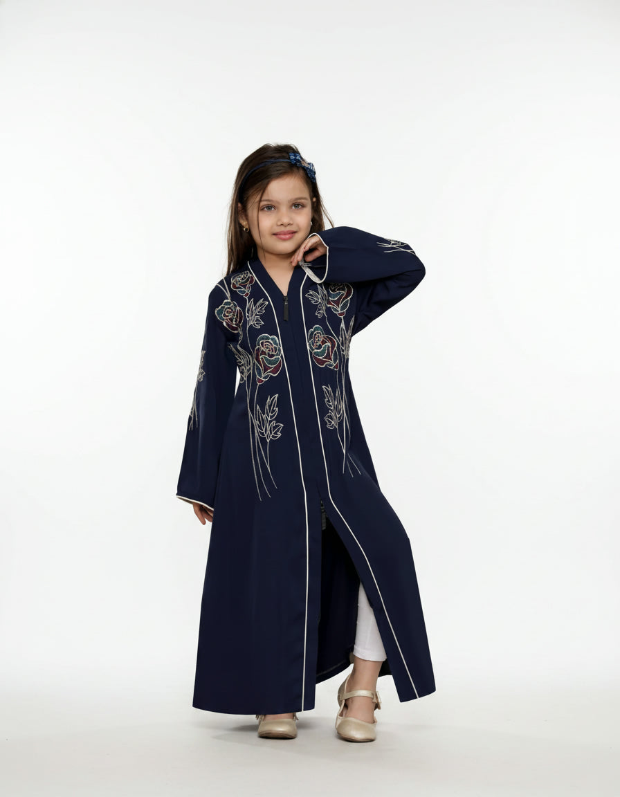 Embroidered Full-Length Abaya for Girl