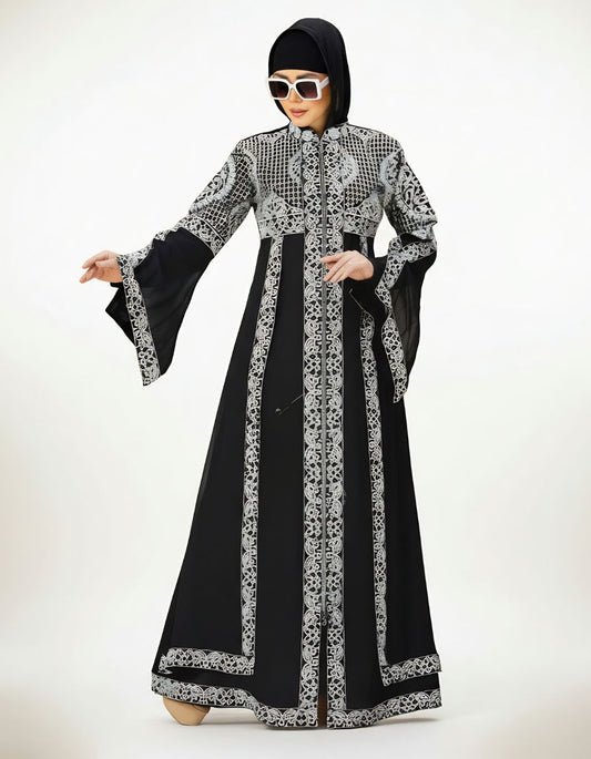 Layla Embroidered Kaftan with Bell Sleeves