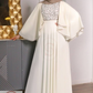 Elegant Embellished Bodice  with Flutter Cape Sleeves
