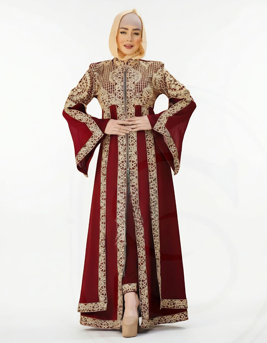 Layla Embroidered Kaftan with Bell Sleeves