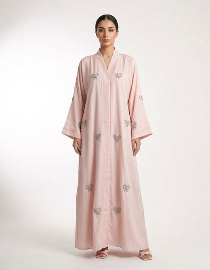 Pearl Bow Embellished Abaya
