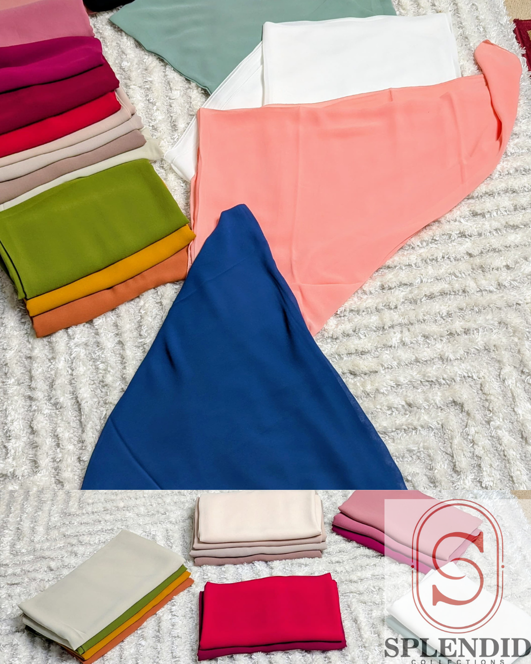 Signature Matte Square Scarf: Premium Chiffon