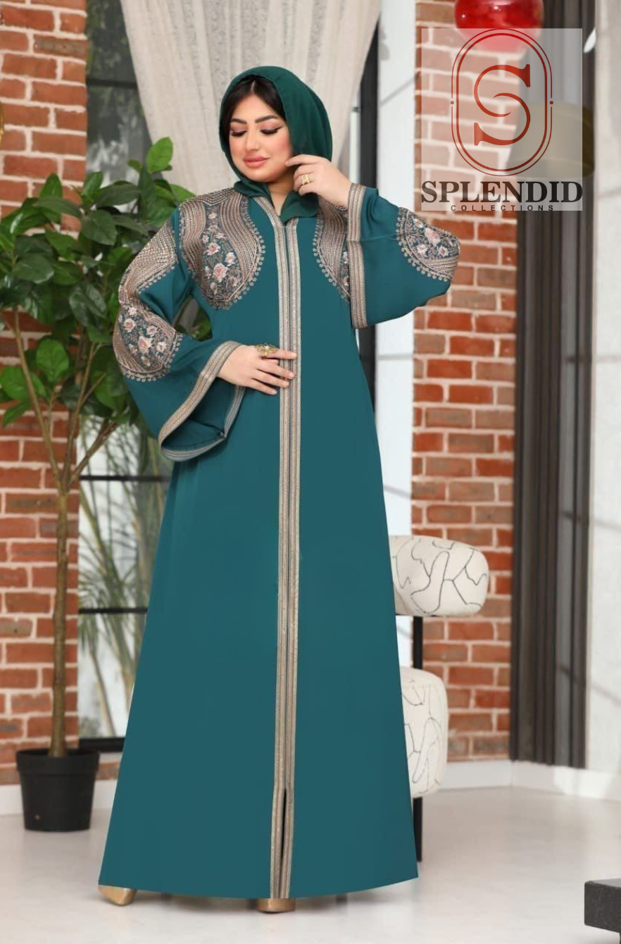 The Amira Abaya: Luxurious Embroidered Gown