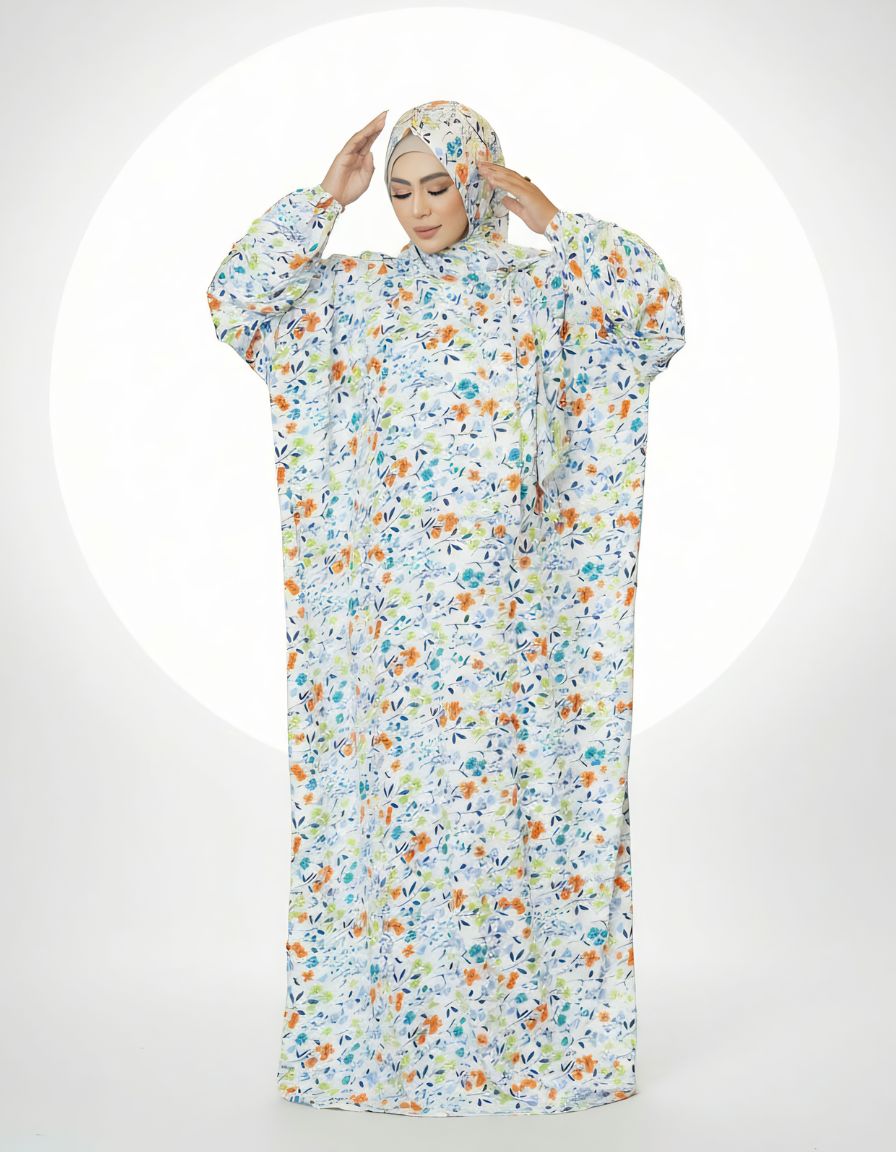The Noor Jilbab: Beautiful Printed One-Piece Prayer Jilbab (Instant Coverage)